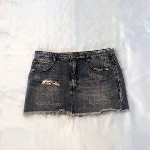 Free People Blue Denim Micro Skirt Size 6